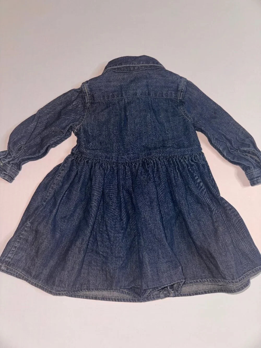 Ralph Lauren infant Girls 6M Denim Dress embroidered pony button front #631